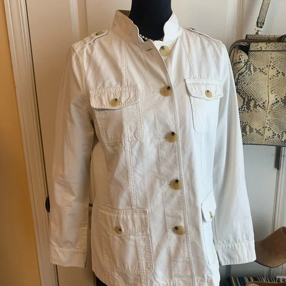 Talbots egg shell Utility safari Jacket - Picture 2 of 10